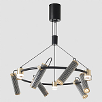 Люстра круглая с 9-ю цилиндрическими плафонами на магнитном креплении Bronze Concert варинант исполнения - 5 | Loft Concept в Воронеже