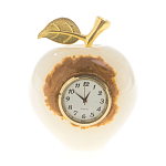 Часы настольные в виде яблока из натурального камня Оникс Stone Clock варинант исполнения - 5 | Loft Concept в Воронеже