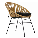 Стул круглый с ротанговым плетением Round Wicker Stool варинант исполнения - 1 | Loft Concept в Воронеже