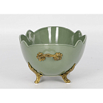 Чаша зеленого цвета из фарфора с волнообразным краем Eden Garden porcelain and bronze варинант исполнения - 2 | Loft Concept в Воронеже
