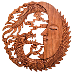 Панно из дерева дракон и луна Panel With Animals варинант исполнения - 1 | Loft Concept в Воронеже