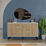 Комод с 3-мя дверцами и выдвижным ящиком цвета светлый дуб SPARK CONSOLE WHITE варинант исполнения - 1 | Loft Concept в Воронеже