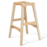 Барный стул со спинкой на 4-х деревянных ножках Оранжевый Велюр Ava Charm варинант исполнения - 4 | Loft Concept в Воронеже