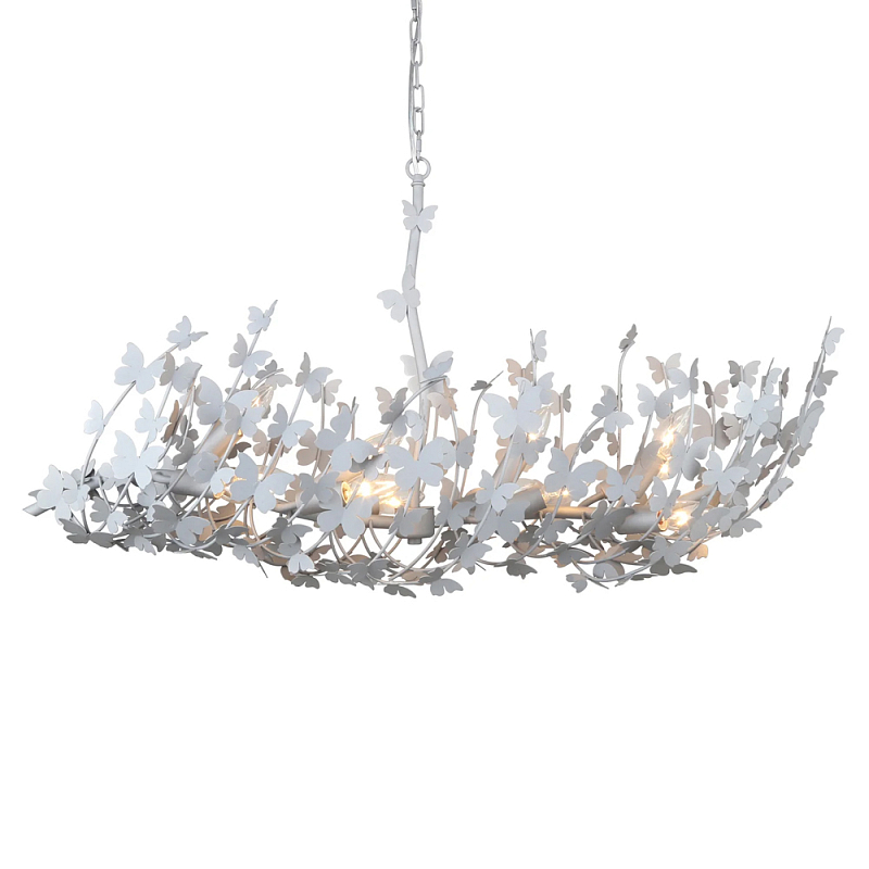 Люстра с абажуром оформленным в виде стаи бабочек Eternal Butterflies Золотой Серебряный в Воронеже | Loft Concept 