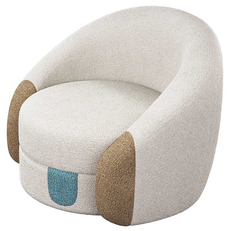 Дизайнерское Кресло Undina Молочный Песочный Голубой в Воронеже | Loft Concept 