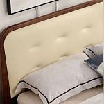 Кровать двуспальная с каркасом из дерева и мягким изголовьем Moon Walnut Bed варинант исполнения - 3 | Loft Concept в Воронеже