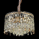 Люстра круглая с хрустальными подвесками на золотистом каркасе Roul Crystal Light варинант исполнения - 1 | Loft Concept в Воронеже