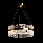 Люстра круглая золотого цвета с прозрачными рельефными стеклянными вставками Textured Glass Chandelier варинант исполнения - 3 | Loft Concept в Воронеже