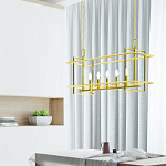 Подвесной светильник прямоугольный 5-ти ламповый Linear Kitchen Light варинант исполнения - 3 | Loft Concept в Воронеже
