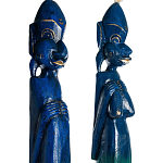 Комплект из 2-х деревянных статуэток Asmat Tall Statuettes Blue варинант исполнения - 3 | Loft Concept в Воронеже