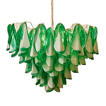 Люстра из стеклянных зеленых лепестков Petalled Illuminator варинант исполнения - 1 | Loft Concept в Воронеже