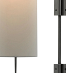 Бра чёрное с тканевым абажуром в форме цилиндра Rough Beauty варинант исполнения - 1 | Loft Concept в Воронеже