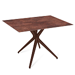 Стол обеденный с коричневой прямоугольной столешницей из керамики на четырех пластиковых ножках Brown Ceramics варинант исполнения - 1 | Loft Concept в Воронеже