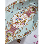 Блюдо овальное из голубого фарфора с ручками в виде бабочек и цветочным рисунком Blue Garden варинант исполнения - 8 | Loft Concept в Воронеже