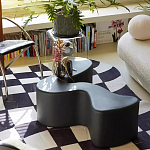 Дизайнерский журнальный стол чёрный изогнутой формы Alefy варинант исполнения - 1 | Loft Concept в Воронеже