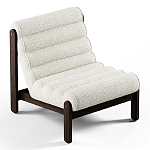 Кресло с деревянным каркасом и обивкой из белой ткани букле Medieval Furniture варинант исполнения - 1 | Loft Concept в Воронеже