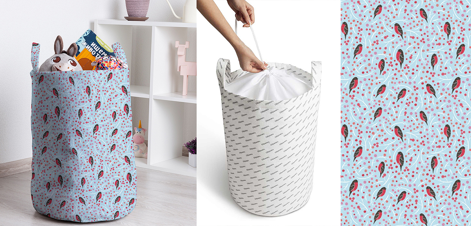 Корзина Bullfinches Pattern Basket Корзина Bullfinches Pattern Basket - Loft-Concept в Воронеже
