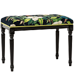 Банкетка из натурального бука черная с изображением птиц и цветов Blooming Birds2 варинант исполнения - 1 | Loft Concept в Воронеже