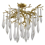 Люстра потолочная с прозрачными стеклянными подвесками в форме капель Droplet Chandelier варинант исполнения - 2 | Loft Concept в Воронеже