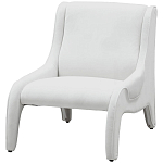 Дизайнерское кресло белое в мягкой велюровой обивке Granger Armchair White варинант исполнения - 1 | Loft Concept в Воронеже