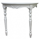 Консоль настенная полукруглая из массива бука с легкими потертостями White Provence варинант исполнения - 1 | Loft Concept в Воронеже