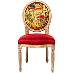 Стул из натурального бука красное с цветным принтом Impressionism in Color варинант исполнения - 1 | Loft Concept в Воронеже