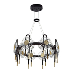 Люстра подвесная круглая черного цвета с круглыми прозрачными плафонами Virelia  варинант исполнения - 5 | Loft Concept в Воронеже