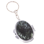 Зеркало брелок карманное двухстороннее из натурального камня Серафинит Stone Mirrors варинант исполнения - 1 | Loft Concept в Воронеже