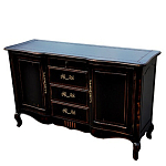 Буфет черного цвета с состаренным эффектом из массива березы с ящиками и дверцами Vintage варинант исполнения - 2 | Loft Concept в Воронеже