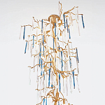 Люстра с голубыми и прозрачными подвесками в форме капель Blue Drop Chandelier варинант исполнения - 1 | Loft Concept в Воронеже