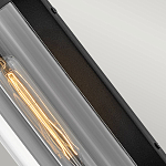 Настенный фонарь в индустриальном стиле с вытянутым цилиндрическим плафоном из прозрачного стекла и черным корпусом Hinkley варинант исполнения - 3 | Loft Concept в Воронеже