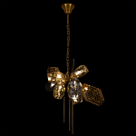 Люстра подвесная со стеклянными плафонами из дымчатого и золотистого с тремя вертикальными подвесками Gilded Mirage  варинант исполнения - 3 | Loft Concept в Воронеже