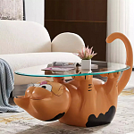 Дизайнерский журнальный стол с основанием в виде кота Bivan варинант исполнения - 1 | Loft Concept в Воронеже