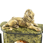 Настольный письменный набор из змеевика и бронзы с декором в виде льва Successful Leader варинант исполнения - 3 | Loft Concept в Воронеже