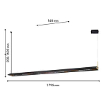 Подвесной светильник линейный вытянутой формы с черным матовым корпусом и золотистыми акцентами Line Pendant варинант исполнения - 2 | Loft Concept в Воронеже