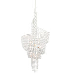 Люстра белая в форме спирали с декором из круглых деревянных бусин White Wooden Beads варинант исполнения - 2 | Loft Concept в Воронеже