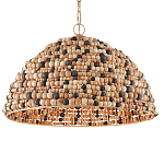 Подвесной светильник в форме купола из деревянных бусин Wooden Beads варинант исполнения - 1 | Loft Concept в Воронеже