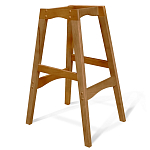 Барный стул со спинкой и подлокотниками на 4-х деревянных ножках Кремовый Велюр Ava Charm варинант исполнения - 5 | Loft Concept в Воронеже