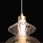 Подвесной светильник с вертикальной композицией из прозрачных и янтарных стеклянных шаров и ромбов Gabriel Scott Luna варинант исполнения - 19 | Loft Concept в Воронеже