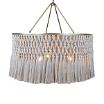 Люстра круглая плетеная с бахромой Wicker Tassel Chandelier варинант исполнения - 1 | Loft Concept в Воронеже