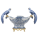 Фарфоровая чаша с птицами Blue and White варинант исполнения - 1 | Loft Concept в Воронеже