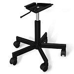 Стул с мягкой серой обивкой из велюра и подъемно-поворотным механизмом на черных колесиках Harper Gray варинант исполнения - 4 | Loft Concept в Воронеже