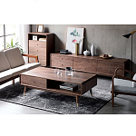 Кофейный стол из дерева с ящиком и нишей для хранения Coffee Walnut Table варинант исполнения - 2 | Loft Concept в Воронеже