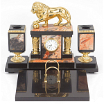 Настольный письменный набор из яшмы и долерита с декором виде льва Manager Organizer варинант исполнения - 1 | Loft Concept в Воронеже