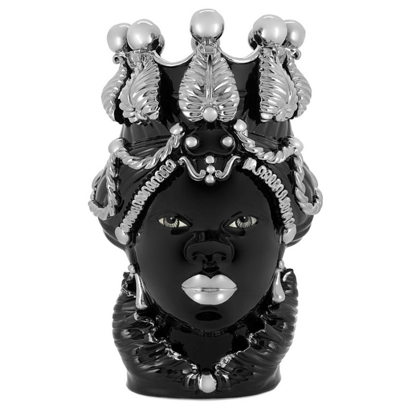 Ваза Vase Moro Lady Ltd Platinum Черный Серебряный Ваза Vase Moro Lady Ltd Platinum Черный Серебряный в Воронеже | Loft Concept