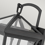 Настенный фонарь черного цвета с прозрачным стеклянным плафоном трапециевидной формы Hinkley варинант исполнения - 8 | Loft Concept в Воронеже