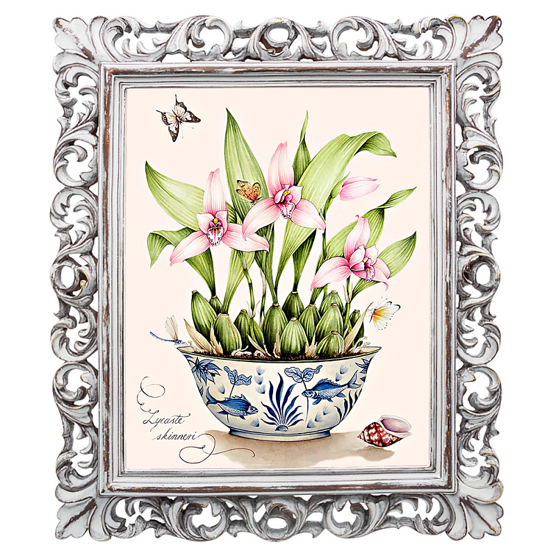 Постер Pink Orchid Poster Мульти Белый винтажная патина   в Воронеже | Loft Concept 