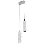 Подвесной светодиодный светильник с 2-мя плафонами Crystal Globule Hanging Lamp Chrome варинант исполнения - 2 | Loft Concept в Воронеже