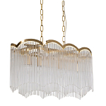 Люстра прямоугольная на цепях с прозрачными трубками и волнистым краем Nembus варинант исполнения - 1 | Loft Concept в Воронеже