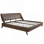 Кровать двуспальная с изголовьем из экокожи шоколадно-коричневого цвета Modern Look варинант исполнения - 2 | Loft Concept в Воронеже